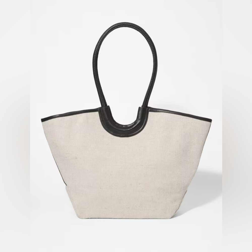& Other Stories Leather-Detailed Straw Tote Bag